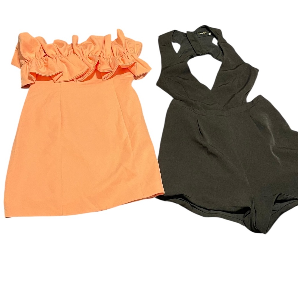 Set of 2 Do+Be Pieces.  Strapless Ruffle Dress / Short Outfit Size Medium